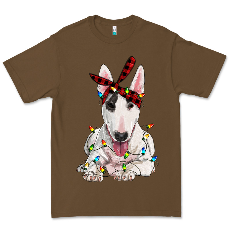 Bull Terrier With Christmas Lights Premium Tee by RanaPortraitStore | Teevron