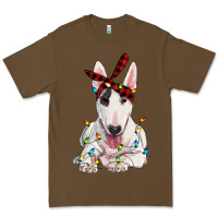Cacao bull terrier with christmas lights Premium Tee - RanaPortraitStore