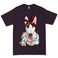Plum bull terrier with christmas lights Premium Tee - RanaPortraitStore