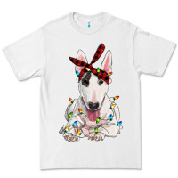 White bull terrier with christmas lights Premium Tee - RanaPortraitStore