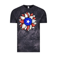 Cloud Black sunflower puerto rico flag Vintage Tee - JahusDesignShop