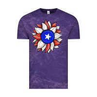 Cloud Purple sunflower puerto rico flag Vintage Tee - JahusDesignShop
