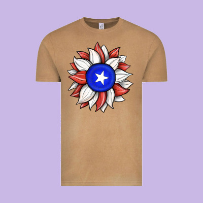 Sunflower Puerto Rico Flag Vintage Tee Designed By Jahusdesignshop