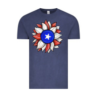 Vintage Denim sunflower puerto rico flag Vintage Tee - JahusDesignShop