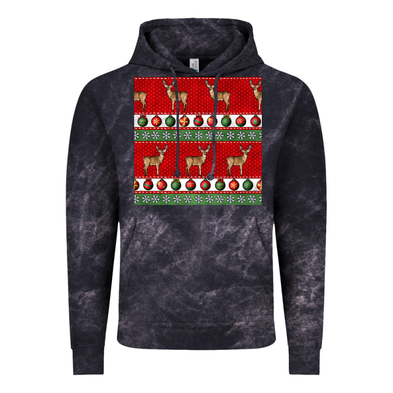 Christmas Deer And Ornaments Seamless Pattern Vintage Hoodie by BundleAndBundleShop | Teevron