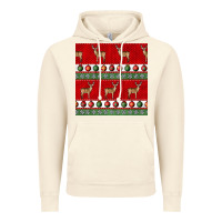 Vintage Artic christmas deer and ornaments seamless pattern Vintage Hoodie - BundleAndBundleShop