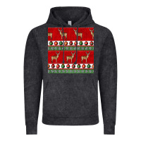 Vintage Black christmas deer and ornaments seamless pattern Vintage Hoodie - BundleAndBundleShop