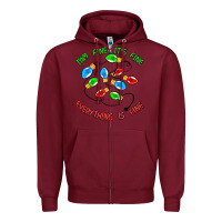 Burgundy i'm fine it's fine everything is fine Zipper Hoodie - MaliasSmallBusiness