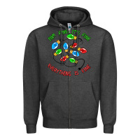 Charcoal Heather i'm fine it's fine everything is fine Zipper Hoodie - MaliasSmallBusiness