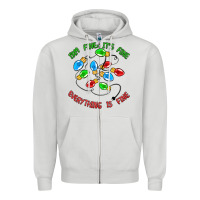 Dove Grey i'm fine it's fine everything is fine Zipper Hoodie - MaliasSmallBusiness