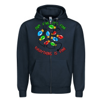 Navy i'm fine it's fine everything is fine Zipper Hoodie - MaliasSmallBusiness
