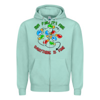 Seafoam i'm fine it's fine everything is fine Zipper Hoodie - MaliasSmallBusiness