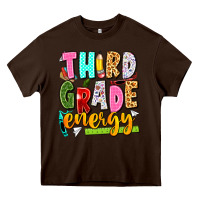 Chocolate Brown third grade energy Heavy Core Tee - texasbilliewilder