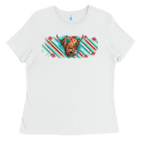 White cow floral Ladies Tee - JahusDesignShop