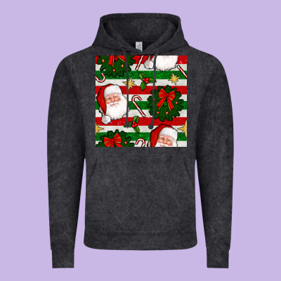 Christmas  Santa Clause And Ornaments Seamless  Pattern Vintage Hoodie Designed By Bundleandbundleshop