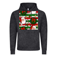 Vintage Black christmas  santa clause and ornaments seamless  pattern Vintage Hoodie - BundleAndBundleShop