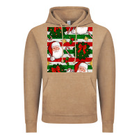 Vintage Coffee christmas  santa clause and ornaments seamless  pattern Vintage Hoodie - BundleAndBundleShop