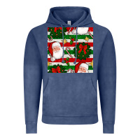 Vintage Denim christmas  santa clause and ornaments seamless  pattern Vintage Hoodie - BundleAndBundleShop