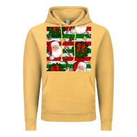 Vintage Mustard christmas  santa clause and ornaments seamless  pattern Vintage Hoodie - BundleAndBundleShop