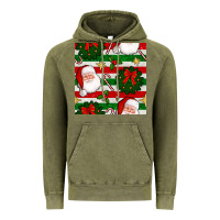 Vintage Olive christmas  santa clause and ornaments seamless  pattern Vintage Hoodie - BundleAndBundleShop