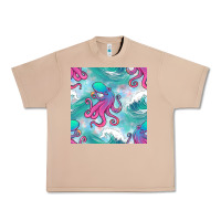 Burro ocean waves octopus seamless pattern Urban Heavy Tee - BundleAndBundleShop
