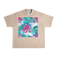 French Oak ocean waves octopus seamless pattern Urban Heavy Tee - BundleAndBundleShop