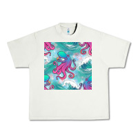 Pistachio ocean waves octopus seamless pattern Urban Heavy Tee - BundleAndBundleShop