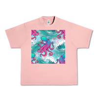 Salmon ocean waves octopus seamless pattern Urban Heavy Tee - BundleAndBundleShop