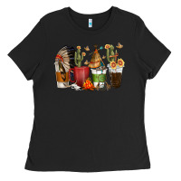 Coffee Cups Indian Headdress Ladies Tee | Teevron