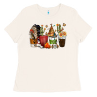 Bone coffee cups indian headdress Ladies Tee - texasbilliewilder