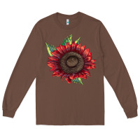 Chestnut procut red sunflower Long Sleeve Tee - LillyAllenDesigns