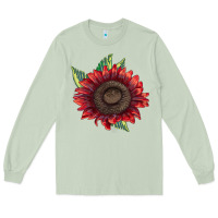 Matcha procut red sunflower Long Sleeve Tee - LillyAllenDesigns