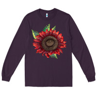 Plum procut red sunflower Long Sleeve Tee - LillyAllenDesigns