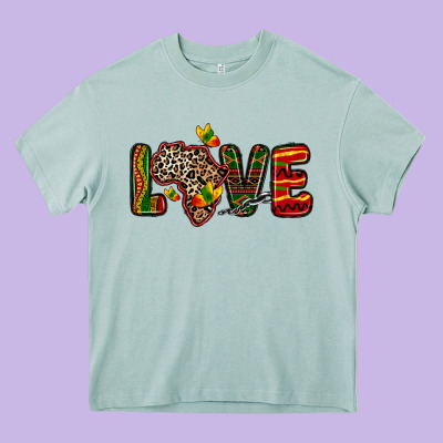 Love Africa Map Heavy Core Tee Designed By Zillion Design Studio