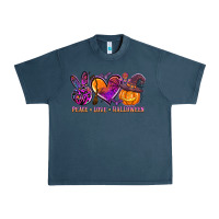Midnight Navy peace love halloween Urban Heavy Tee - AdoDesignShop