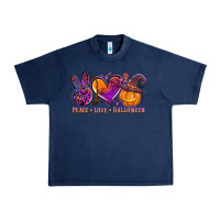 Navy peace love halloween Urban Heavy Tee - AdoDesignShop