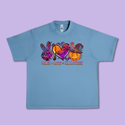 Peace Love Halloween Urban Heavy Tee Designed By Adodesignshop