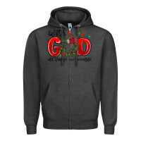Charcoal Heather with god all things are possible Zipper Hoodie - MaliasSmallBusiness