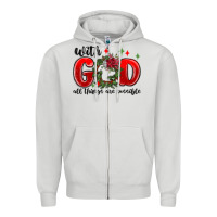 Dove Grey with god all things are possible Zipper Hoodie - MaliasSmallBusiness