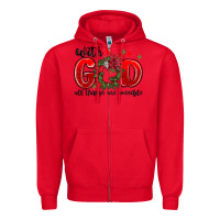 Red with god all things are possible Zipper Hoodie - MaliasSmallBusiness
