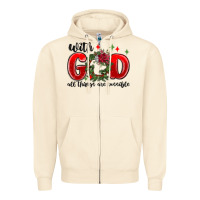 Sandshell with god all things are possible Zipper Hoodie - MaliasSmallBusiness