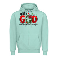 Seafoam with god all things are possible Zipper Hoodie - MaliasSmallBusiness
