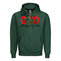 Sports Green with god all things are possible Zipper Hoodie - MaliasSmallBusiness