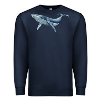 Navy humpback whale Premium Sweatshirt - BarkalooDesign