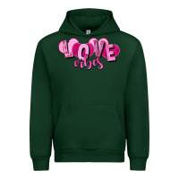 Forest Green Love vibes Valentine's Day Urban Hoodie - HowdyJamesFarm