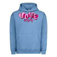 Pigment Pebble Blue Love vibes Valentine's Day Urban Hoodie - HowdyJamesFarm