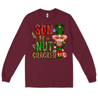 Burgundy Christmas son of a nutcracker Long Sleeve Tee - NancyCooperArtShop