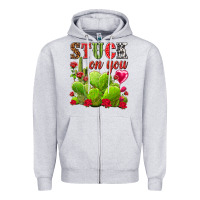 Heather Grey stuck on you Zipper Hoodie - NancyCooperArtShop
