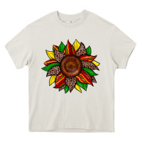 Cream juneteenth leopard sunflower Heavy Core Tee - Zillion Design Studio