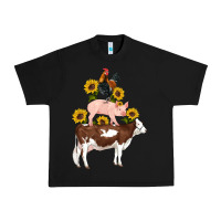 Black western farm life cow pig rooster with sunflowers Urban Heavy Tee - Artiststas